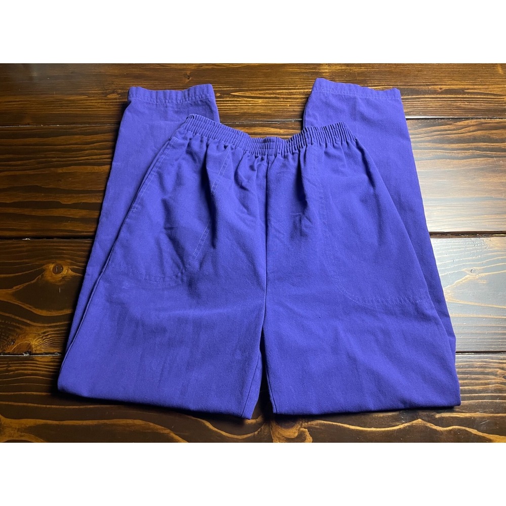 Casual Isle Track Pants Women's Size S Purple Pull On Elastic Waist Vintage 80s